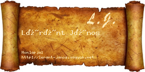 Léránt János névjegykártya